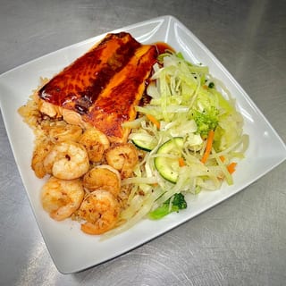 Grilled Salmon and Shrimp Entree